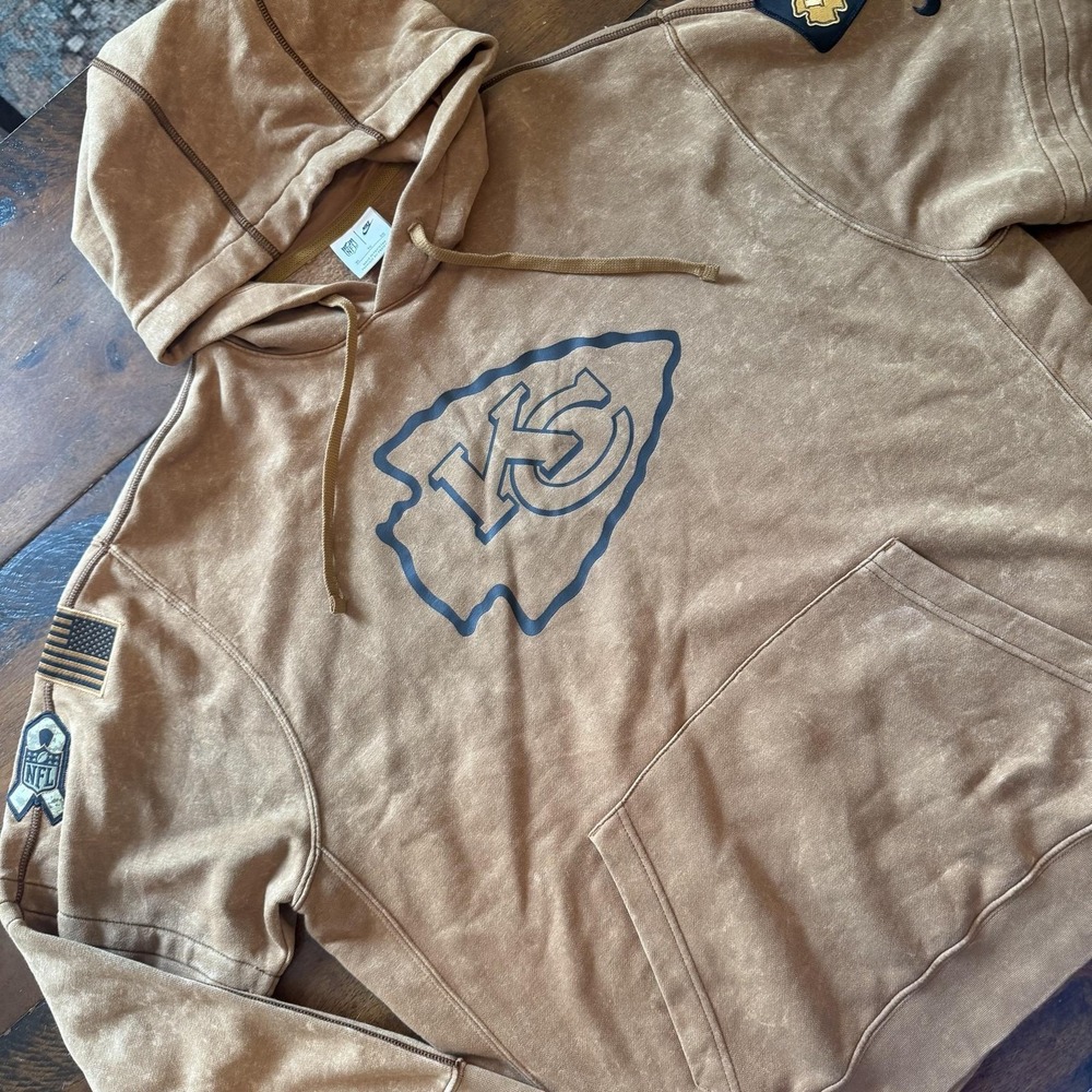 Kansas City Chiefs Hoodie Mens XL Brown Salute To Service NFL Football Nike